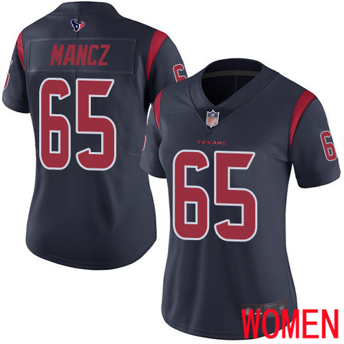 Houston Texans Limited Navy Blue Women Greg Mancz Jersey NFL Football #65 Rush Vapor Untouchable->houston texans->NFL Jersey